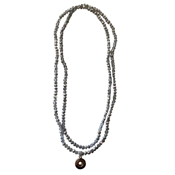 Beaded Stretch Wrap Bracelet w/Snap Holder for One Mini Petite Snap 31.50" Long - Picture 4 of 5